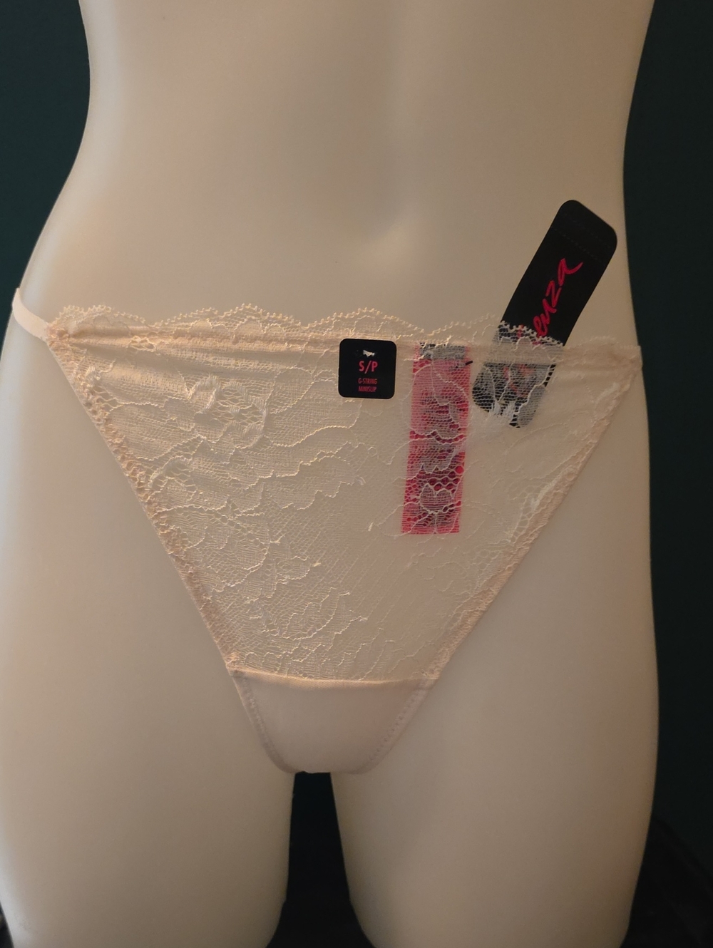 La SENZA Lace Gstring Panty - Gem Deatil Small- Cream